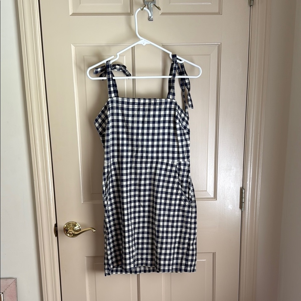 Express Navy and White Sleeveless Sundress